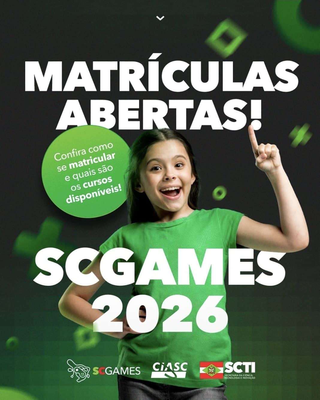 SC Games 2026 abre 500 vagas gratuitas para curso de programação e desenvolvimento de jogos